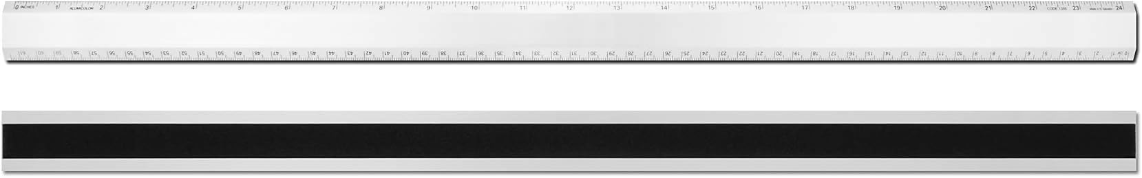 Alumicolor Aluminum Non-Slip Desk Ruler, 24IN, Silver