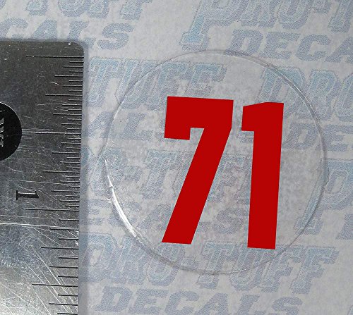 Pro-Tuff Decals Number Decals for Helmets (Football, Lacrosse, Baseball, Softball, Hockey) 100 Stickers (Red)