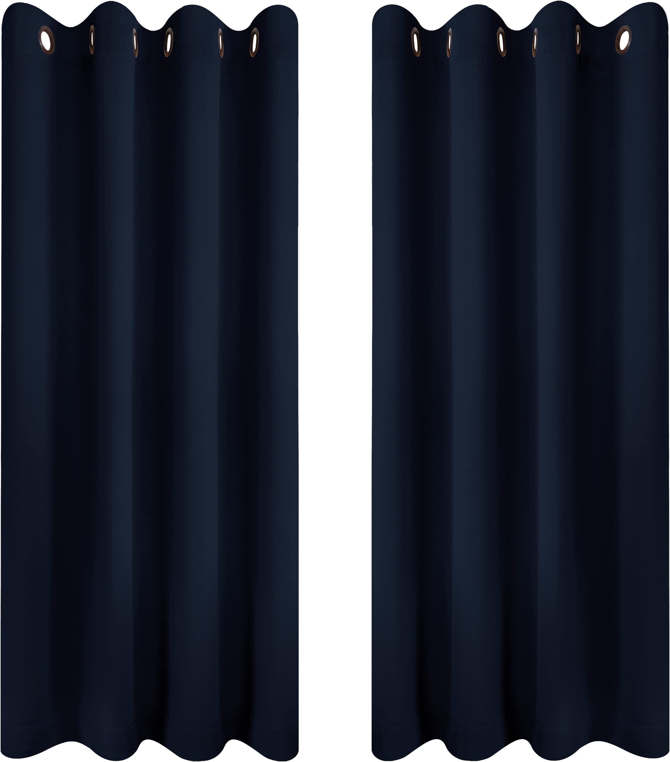Utopia Bedding Blackout Curtains Grommet Thermal 2 Panels Drapes [Navy, 46 x 54 Inches] Sound Insulated Curtain for Bedroom and Living Room — image 1