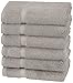 Amazon Basics Organic Cotton Hand Towels, Pack of 6, 18 in x 36 in, Marble Grey