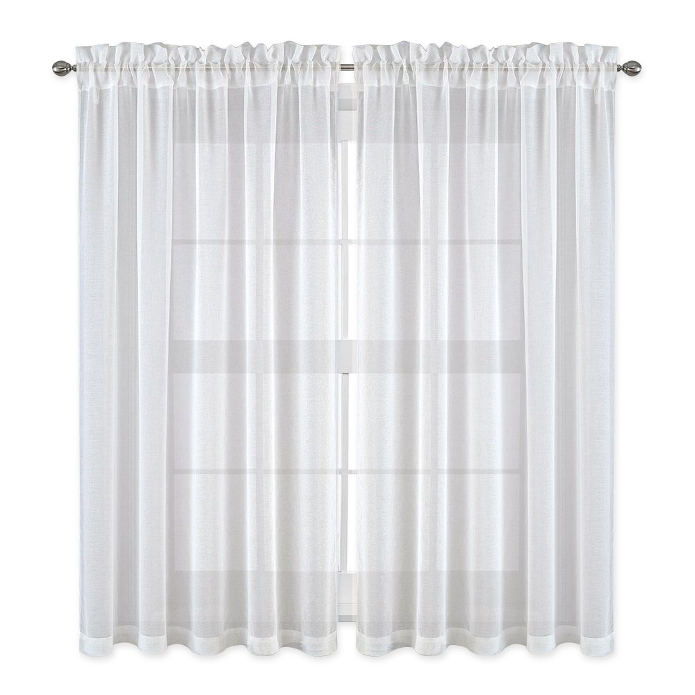 Galleon Nicetown Sheer White Curtains For Bedroom Faux Linen