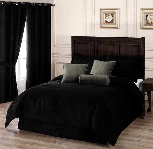 Amazon Com Chezmoi Collection 7 Piece Microsuede Comforter Set