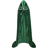 Makroyl Unisex Adults Hooded Cloak Long Velvet Cape For Halloween Christmas Cosplay Costume