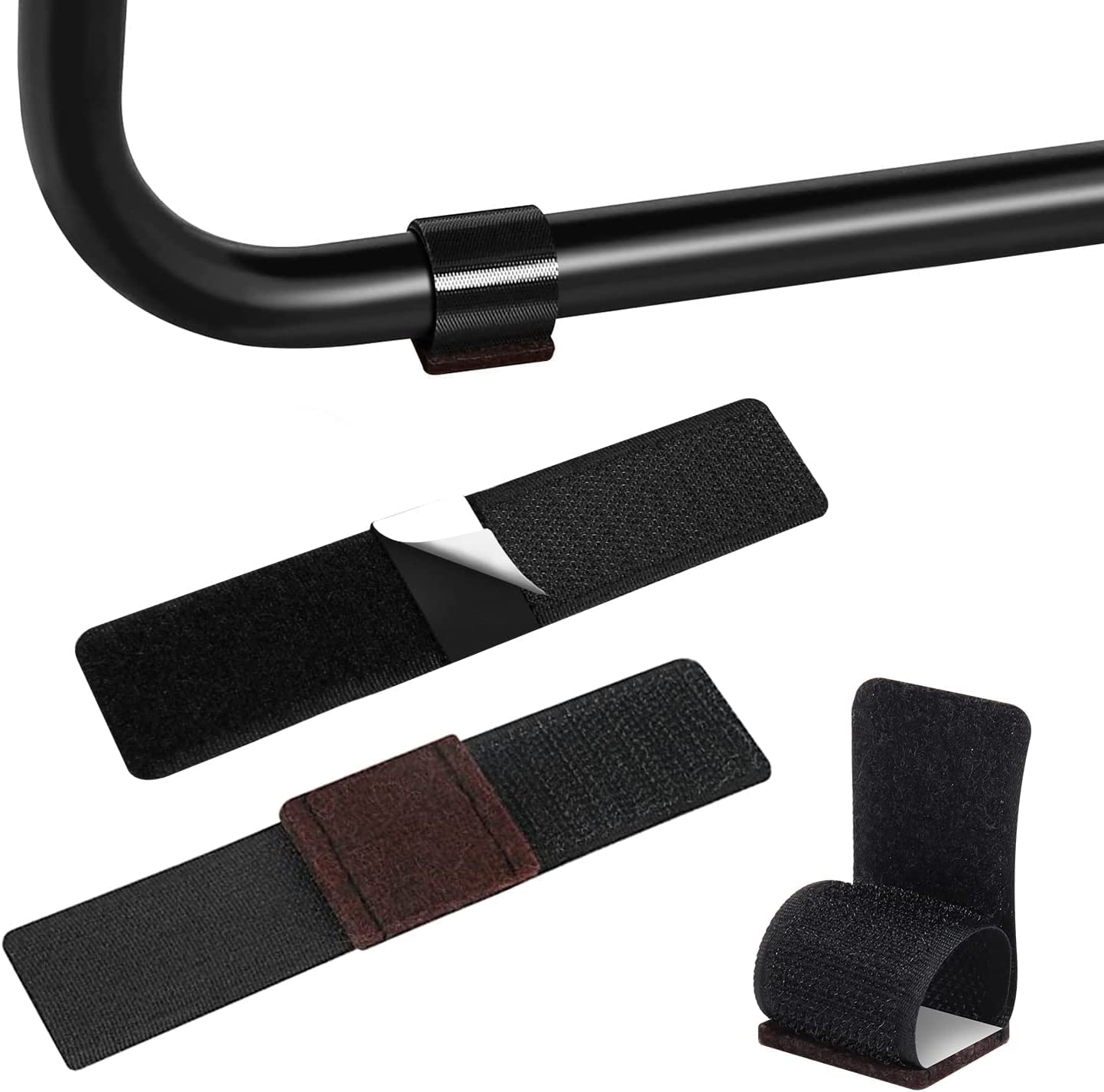 Ezprotekt 32 Pack Furniture Felt Pads with Hook and Loop Fasteners for Sled Base Side Chair, Protect Hardwood Floors Prevent Scratches Reduce Noises