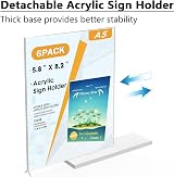 Flow fire A5 Acrylic Sign Holder 6 Pack Triangle Stand Perspex Menu Display view 7