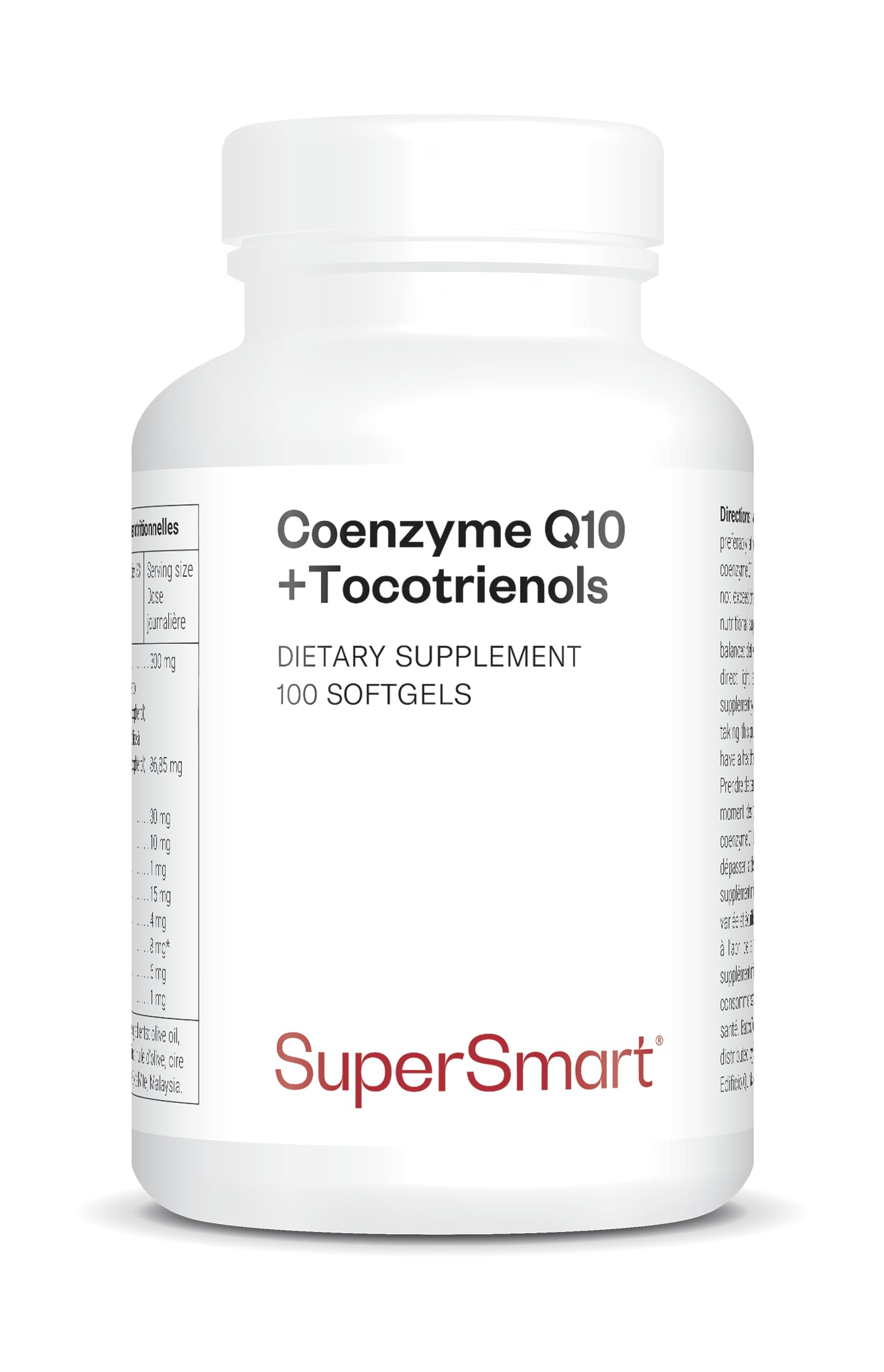 CoQ10 + Tocotrienols – Supports Heart Health – Helps Improve Blood Circulation – Powerful Antioxidant – Vegan – Gluten-Free – SuperSmart