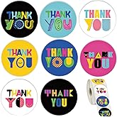 Hohamn 1.5" Thank You Stickers Roll 500PCS Cute Art Stickers for Bubble Mailers Packaging Wedding Baby Shower Birthday