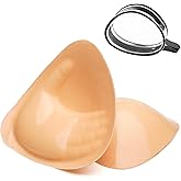 WAYBER Double-Sided Adhesive Bra Insert Pads, Lightweight Fabric Invisible Sticky Bra Padding Breast Enhancement Reusable