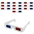 QIANCAIWANG 3D Paper Glasses for Movies and TV - Blue and Red Anaglyph Cardboard Glasses for Films