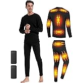 Men's Heated Thermal Underwear Set, Winter Outdoor Sports Underwear