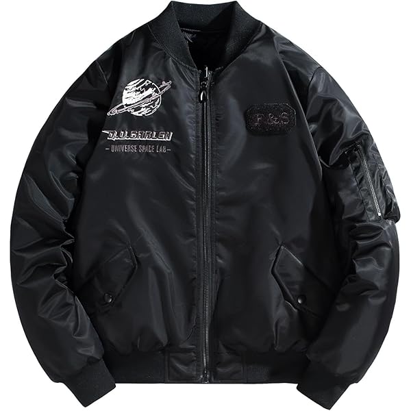 Mens Big and Tall Bomber Jackets Winter, Hip Hop Zipper Reversible