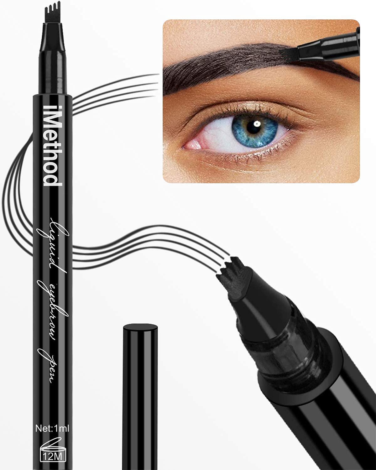 iMethod Eyebrow Pen with a micro-fork tip Applicator, Eyebrow Pen Creates Natural-Looking Eyebrows, stays on all day, Black — image 1