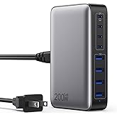USB C Charger 200W Charger Block, 8-Ports Gan Fast Charging Station Hub, PD 65W Laptop Charging Adapter Compatible with MacBo