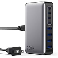 USB C Charger 200W Charger Block, 8-Ports Gan Fast Charging Station Hub, PD 65W Laptop Charging Adapter Compatible with MacBo