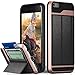 iPhone 6S Plus Wallet Case, Vena [vCommute][Drop Protection] Flip Leather Cover Card Slot Holder with Kickstand for Apple iPhone 6 Plus / 6S Plus (Rose Gold/Black)