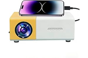 Portable Mini Projector, Screen Projectors with Built-In Speakers, Outdoor/Indoor Movie Projector, Support Phone or Laptop Co