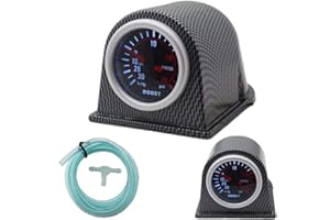AUTO-PLAZA 2 Inch (52mm) LED Digital Turbo Boost Pressure Pointer Gauge Meter Smoked Dials 30Psi POB