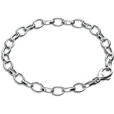 Oval Link Charm Bracelet in 925 Sterling Silver