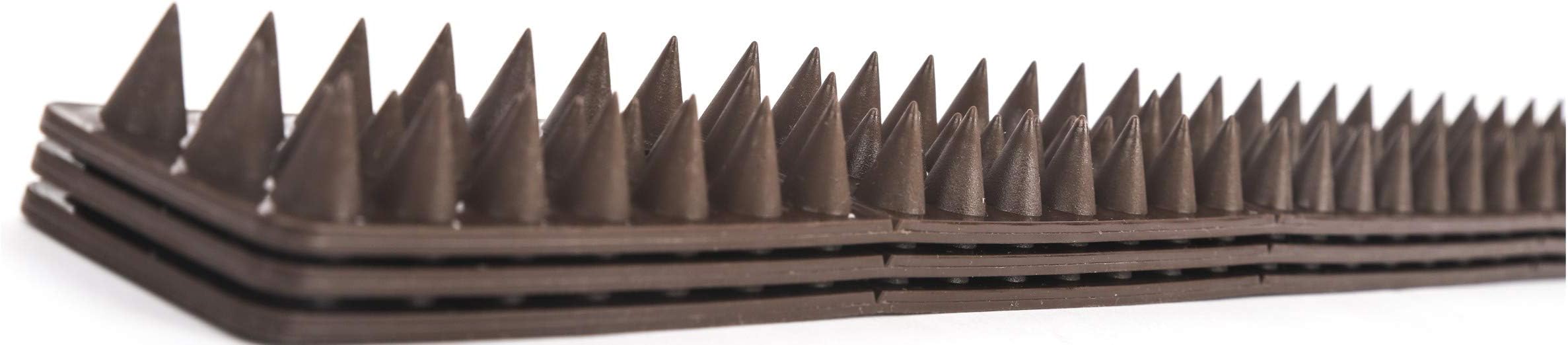 Bird Spikes Cat Repellent Fence for Anti-Climbing Security on Wall Window Railing, 15.8 FT, Brown