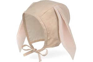 JELLYTREE Baby Hat Bonnet Muslin Lined Bear Bunny Easter Hat Cotton Toddler Fashion Neutral Infant Beanie Cap, 6m 12m 3yr