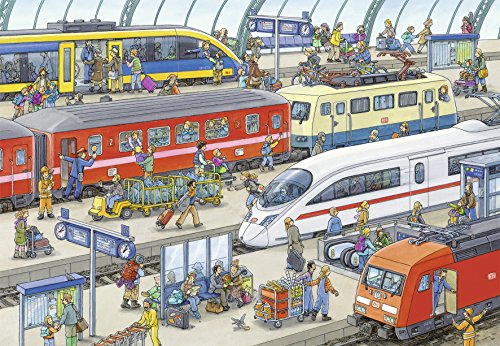 Ravensburger Kinderpuzzle - 09191 Trubel am Bahnhof - Puzzle für Kinder ab 4 Jahren, mit 2x24 Teilen – Bild 3