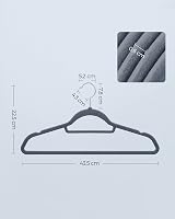SONGMICS Velvet Hangers 100 Pack Non-Slip 0.6cm Slim 360° Hooks 43.5cm view 5