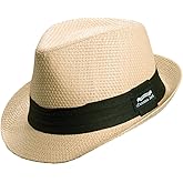 Panama Jack Straw Fedora Hat - Solid Ribbon Black Band