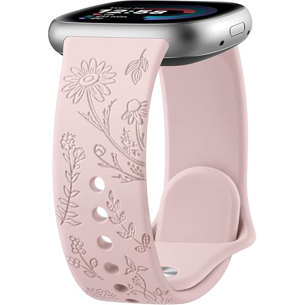 Bracelet De Rechange En Silicone Pour Fitbit Versa 2 – Motif Floral Gravé, Doux, Durable, Plusieurs Couleurs (femme/homme)
