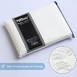 Furlinic Extra Wide Shower Curtain 275x180cm Beige with 18 Hooks Waterproof view 7