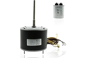 GOKLUUK W51-14CJA1-02 Condenser Motor, 1/4 HP, 208/230V, 1075RPM Condenser Fan Motor, Reversible Rotating Condenser Fan Motor, Replacement Condenser Fan Motor