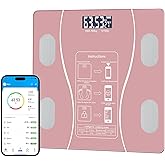 Intelligent Body Fat Scale, a Simple and Practical Digital Scale That can be Connected to a Mobile Digital Bathroom Scale to Display BMI, Body Fat, Muscle Mass, and Durable Weight Scale (Pink)