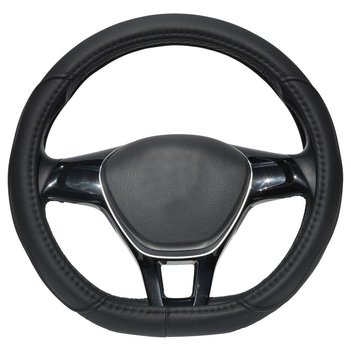 D Shape Microfiber Leather Car Steering Wheel Cover Four Seasons Slams Sterring Wheel Hubs Black