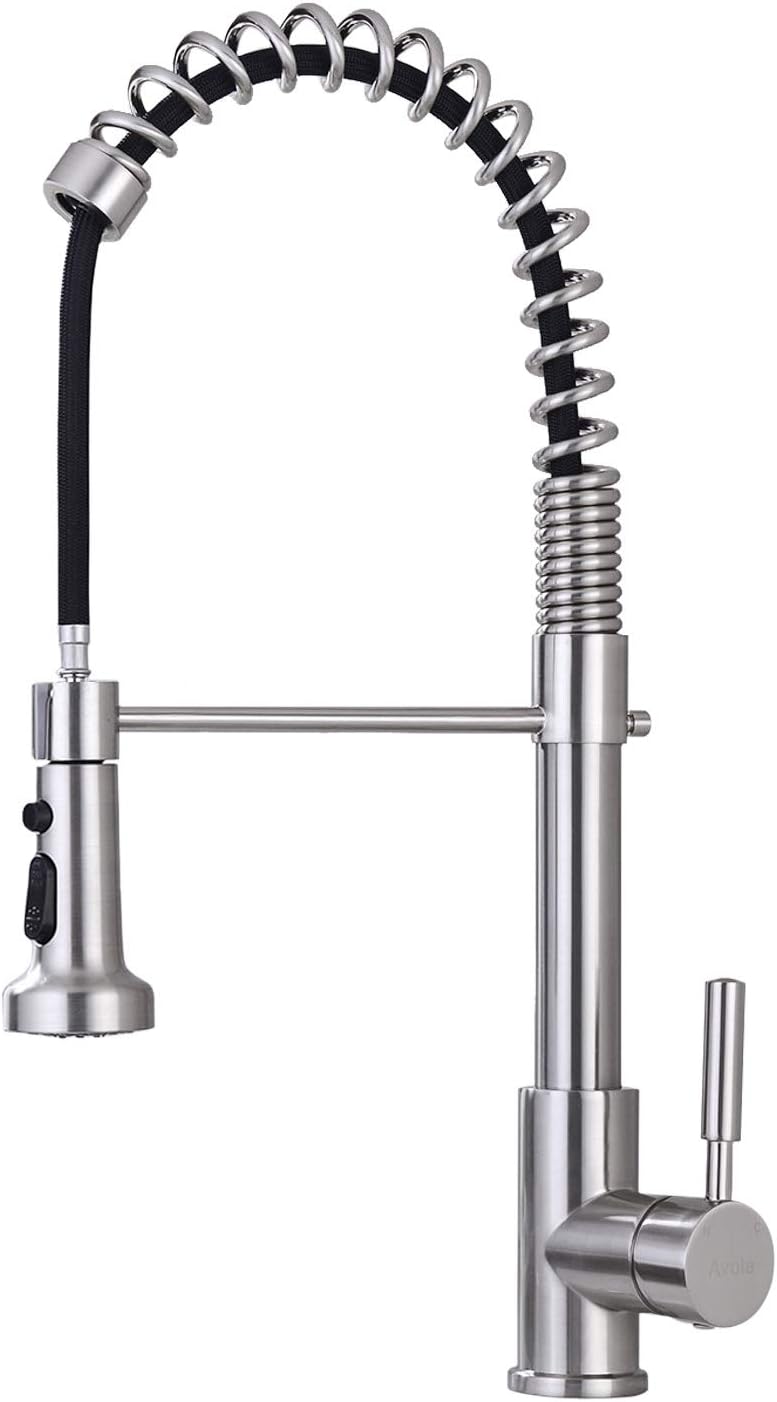 Avola Kitchen Faucet, Kitchen Sink Faucet,Brass Spring Kitchen Faucet with Sprayer,Pull Down Kitchen Faucet,Brushed and Black Kitchen Faucet