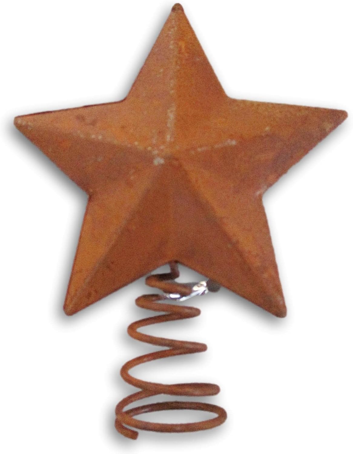 Tree Toppers - Rust Metal Star Mini Tree Topper - 2.75 Inches, Brown