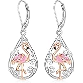 Talonior Flamingo Earrings for Women Sterling Silver Bird Pink Flamingo Dangle Earrings Jewelry Valentine Christmas Birthday Mothers Day Gift