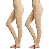 MANZI Women's Stirrup Tights Convertible Dance Tights Adult Women for Ballet Pack of 2