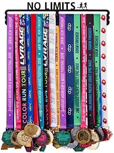 Runeer Medal Holder Hanger Display Rack - Wall Mount Stainless Steel Sturdy Over 50 Medals Easy to Install
