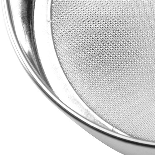 Happy Hours Kitchen Fine Mesh Flour Sifter Stainless Steel Silver Net Flour Sieve Sifting Strainer Cake Baking Powdered Sugar Filter 40 Mesh 150 45mm