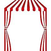 Ziliny 3 Pcs Carnival Decorations Circus Awning Decoration Carnival Party Decorations Red and White Banner Circus Tent Halloween Awning Concession Stand Decor for Party