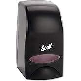 Scott Professional Essential High Capacity Manual Soap and Hand Sanitizer Dispenser (92145), 1.0 L Capacity, Black, Wall Mounted, Commercial Grade, 4.85" x 8.36" x 5.43" (Qty 1)
