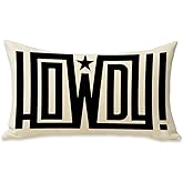 Fahrendom Western Howdy Lumbar Decorative Rectangle Pillow Cover 12 x 20, Southwestern Cowgirl Cowboy Room Porch Patio Outdoor Pillowcase, Farmhouse Sofa Couch Cushion Case Home Decor