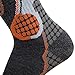 Pure Athlete High Performance Wool Ski Socks - Thermal Warm Merino Wool OTC Sock, Men Women (1 Pair - Black/Grey/Orange, Medium)