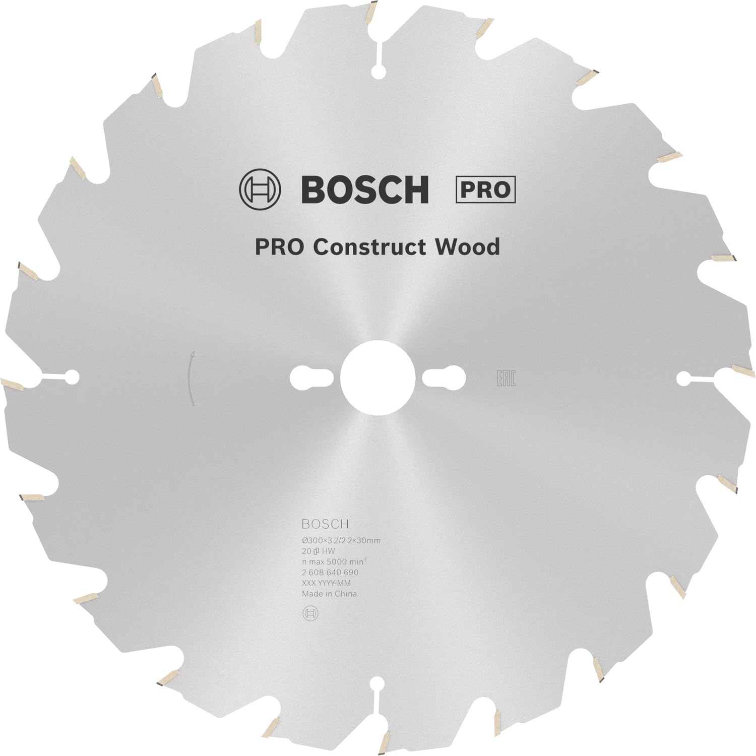Bosch 1x PRO Construction Wood Robust Circular Saw Blade for Corded Table Saws (for Construction wood with mortar and nails, Wood with nails, Ø mm, Professional Accessory Table Circular Saw)