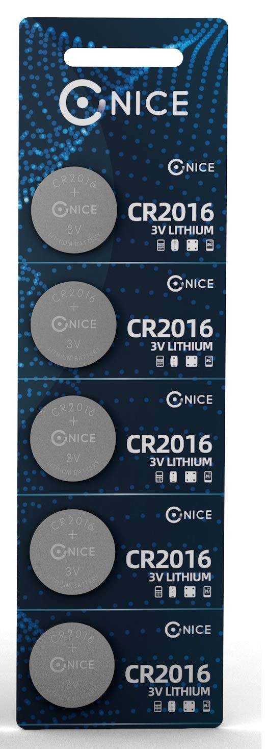 (PACK OF 5) Nice Power™ CR2032 CR2016 CR2025 Coin Batteries Stable Long Metal Cell Lithium Li-ion Lifetime No Leakage - Watch LED Light Torch Computer Electronic Remote - Button Battery 3V (CR2016)