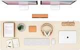 K KNODEL Large Office Leather Desk Mat 120x43cm Ivory Cream