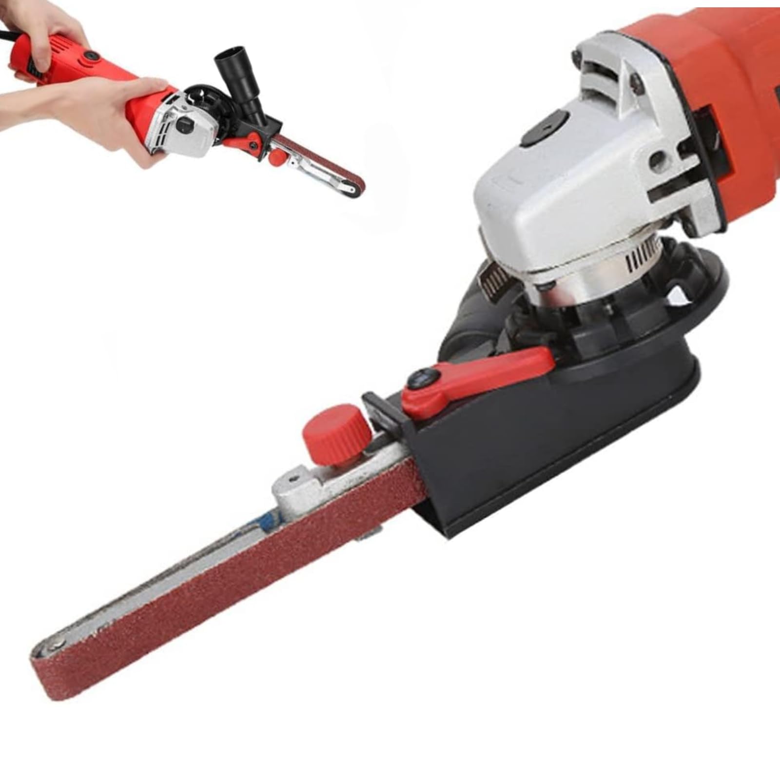 Candeon Mini Belt Sander Adapter, Angle Grinder Belt Sander Attachment Belt Sander Converter Angle Grinder Sanding Head Adapter Angle Grinder to Belt Sander Conversion Tool, Sand Belt Width 15mm(M14)