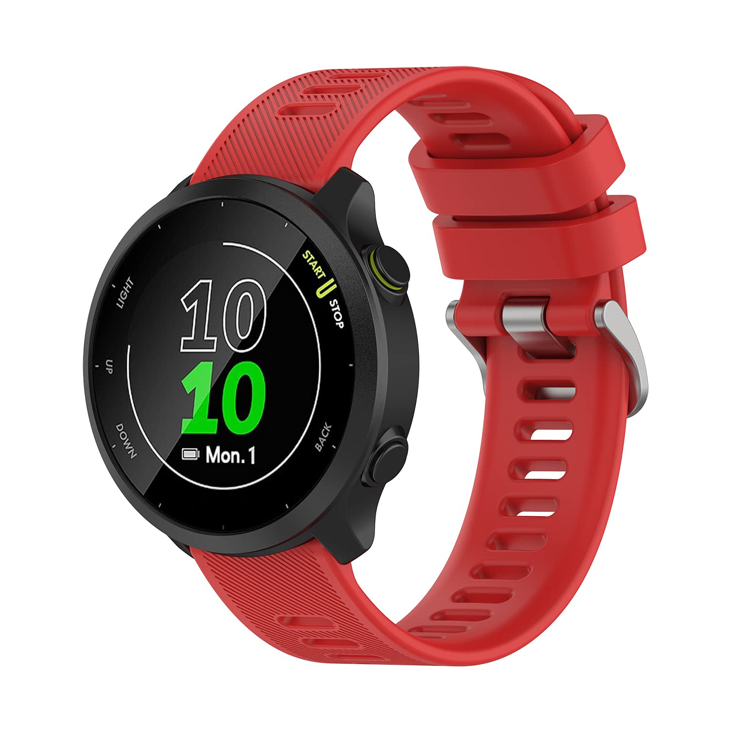 Wownadu 20mm Watch Strap Compatible for Garmin Forerunner 55/245 /165/645, Replacement Silicone Straps Red Waterproof Sport Band for Women Men, Accessories (No Watch)