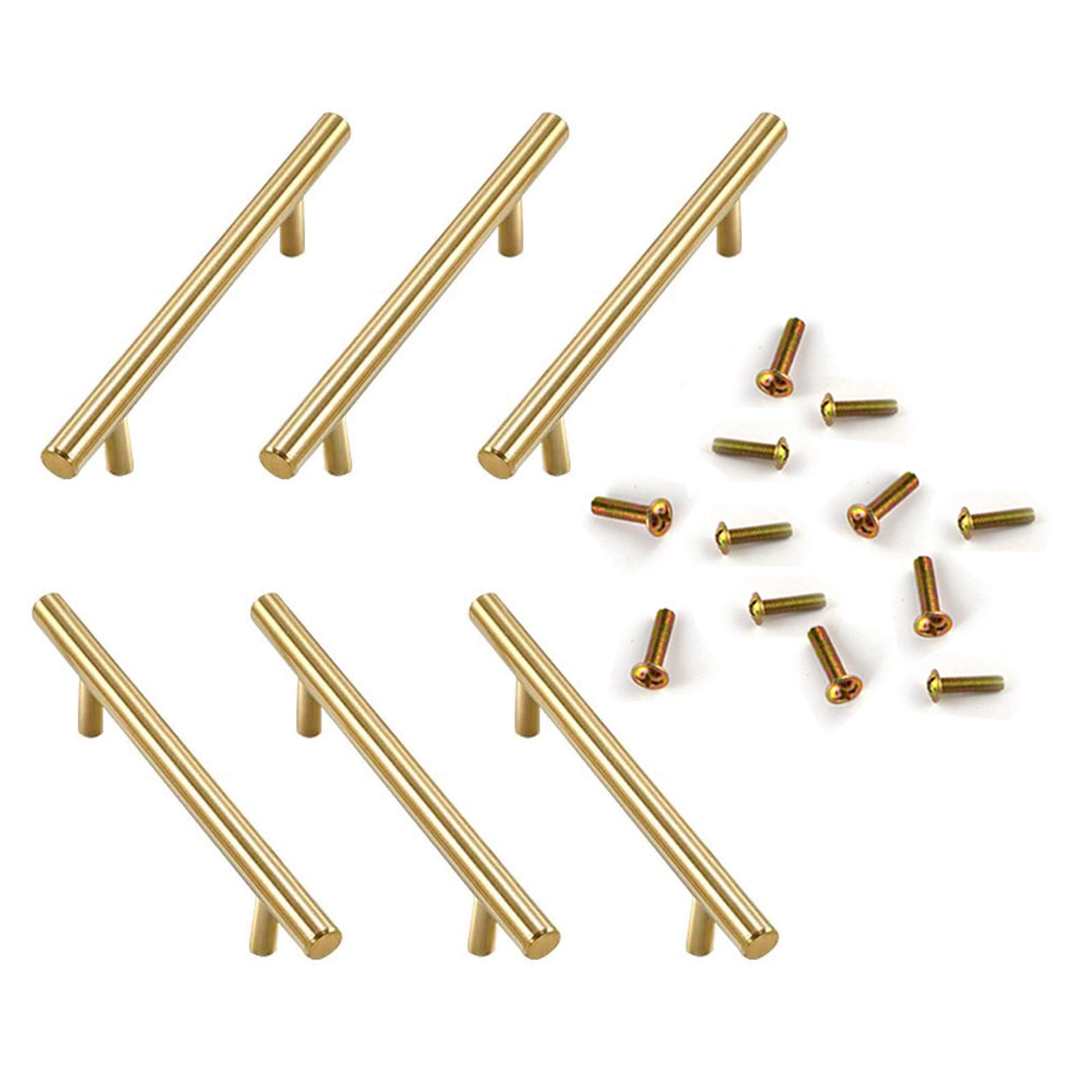 iSuperb 6 Pieces Gold Tray Handles for Resin Tray, Stainless Steel Handles with 12 Screws for Serving Tray, Kitchen Cabinet Drawer Pull Handles, 5.9 Inch