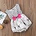 Honganda Baby Girl Summer Easter Outfit Cartoon Bunny Sleeveless Striped Romper Bodysuit with Bowknot White