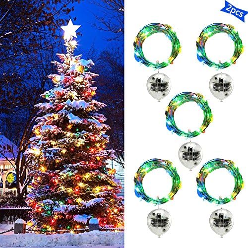 10 Pcs Multi Color Fairy String Light, Jeasun 30 LED 10ft/3m Starry Fairy Lights Battery Operated WaIterproof Silver Wire for house indoors/Outdoors Wedding Xmas Party Ballon Home Decoration DIY Photo